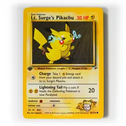 Pokemon - Lt. Surge's Pikachu - 1st Edition - 81/132 - Gym Heroes - Common Card - Image 1