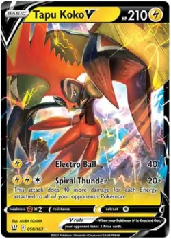 Pokemon Card - Battle Styles 050/163 - TAPU KOKO V (ultra rare holo) - NM/M - Image 1
