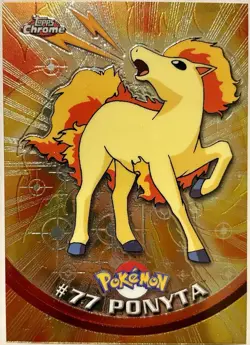 PONYTA #77, Series 1 - 2000, Topps TV Animation Edition Chrome Pokemon Card - Image 1