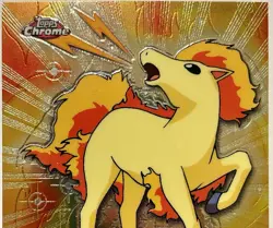PONYTA #77, Series 1 - 2000, Topps TV Animation Edition Chrome Pokemon Card - Image 5