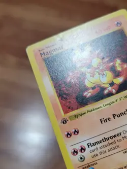 PL* 1st edition Pokemon MAGMAR Card BASE Set 36/102 First ed Shadowless - Image 2