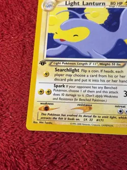 1st Edition Light Lanturn 23/105 Neo Destiny Regular Wotc Pokemon Card Lp + - Image 3