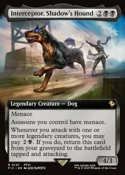 x1 Interceptor, Shadow's Hound - Extended Art R MTG Commander: Final Fantasy M/N - Image 1