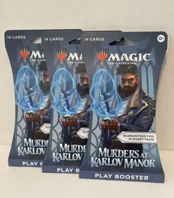 Magic The Gathering MURDERS AT KARLOV MANOR PLAY BOOSTER LOT OF 3 Packs NEW - Image 1