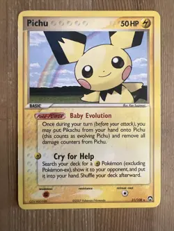 Pichu - 21/108 - Rare English Pokemon EX Power Keepers MP - Image 1