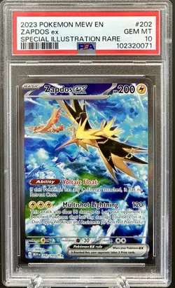 Pokemon Zapdos ex 151 MEW EN Special Illustration Rare #202 PSA 10 Gem Mint - Image 1