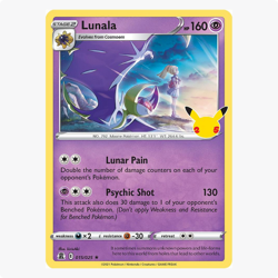 Lunala 015/025 Celebrations Pokemon TCG Holo Rare - Image 1