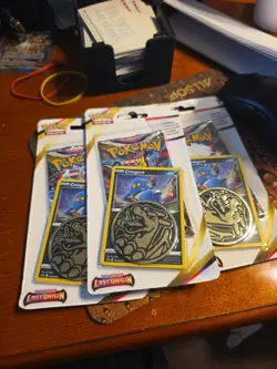 3x Pokemon Lost Origin Blister Pack Croagunk Promo SWSH245 Charizard Coin. 3x - Image 1
