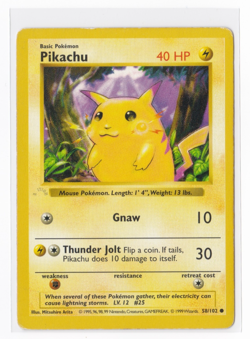 1999 Pikachu 1st Edition Ghost Stamp Error Pokemon Shadowless Base Set 58/102 - Image 1