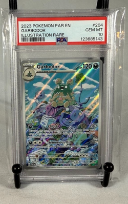 2023 POKEMON PAR EN-PARADOX RIFT ILLUSTRATION RARE #204 GARBODOR PSA 10 - Image 1