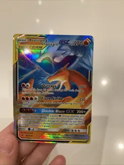 Good Condition Gx Reshiram and Charizard Basic Pokemon Collectors Item Card - Image 3