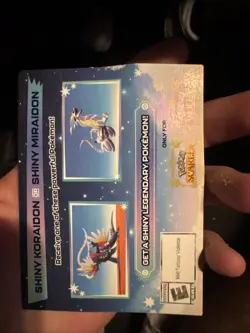 Pokemon Scarlet and Violet Shiny Koraidon OR Miraidon Gamestop Promo Card Code - Image 1