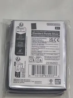 2025 Bandai Fest Exclusive One Piece Card Game Silver & Purple Sleeves! NEW! - Image 2