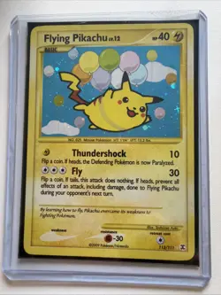 Pokemon card Flying Pikachu 113/111 SECRET RARE Rising Rivals Holo - Image 3