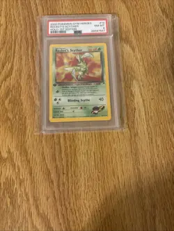 Rocket’s Scyther Holo-1st Edition Pokemon Card PSA 8 NM Mint - Image 1