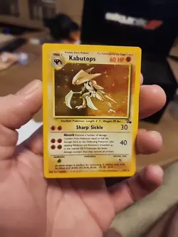 Kabutops Fossil Pokemon Card 9/62 Holo Rare Trading Card Game - Image 1