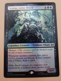 Venom, Eddie Brock - MTG 0012 NM Foil Marvel's Spider-Man Mythic Foil - Image 3