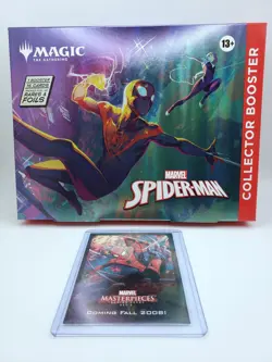 MTG Spider-Man Omega Booster Pack (Sealed) + 2008 Upperdeck Marvel Promo Card - Image 1