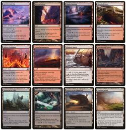 MTG - 12 x Different Black & Red Rakdos Lands for COMMANDER deck building - LP - Image 1