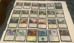 Green MTG Cards Lot Rare Uncommon Land Foil + Commons Magic The Gathering Cards - Image 1