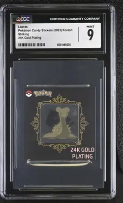 CCG 9 LAPRAS CANDY STICKERS 24K GOLD PLATING POKEMON MINT - Image 1