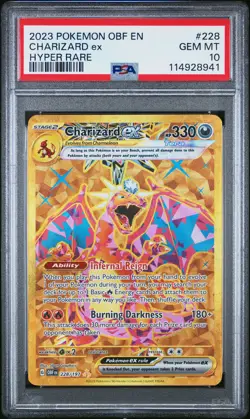 2023 POKEMON OBF EN-OBSIDIAN FLAMES HYPER RARE #228 CHARIZARD EX PSA 10 - Image 1