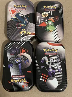 Unova Mini Tin Set of 4 - EMPTY - Pokemon Black Bolt White Flare SEE DETAILS - Image 1