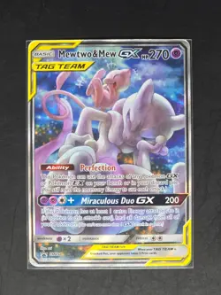 Mewtwo & Mew GX SM191 Black Star Promo Tag Team Pokemon TCG LP/MP - Image 1