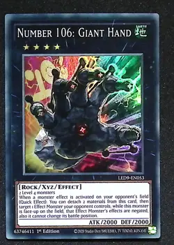 Number 106 Giant Hand - LED9-EN053 - Super Rare 1st Edition Yugioh - Image 1