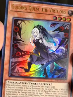 Yugioh Guiding Quem, the Virtuous RA04-EN043 Ultra Rare 1st Edition NM - Image 3
