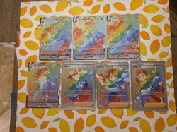Evolving Skies LOT of 7 Rainbow Cards, Holo, All NM+ 210 206 216 213 223 225 222 - Image 1