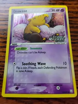Drowzee 54/109 EX Team Rocket Returns Pokemon Card Reverse Holo Foil Rare MP! - Image 1
