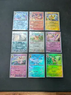 Prismatic Evolutions Complete 9 Card Eeveelution Poke Ball Holo Set Pokemon TCG - Image 1