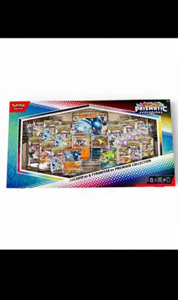 Pokemon Prismatic Evolutions Lucario ex & Tyranitar ex Premium Collection - Image 1