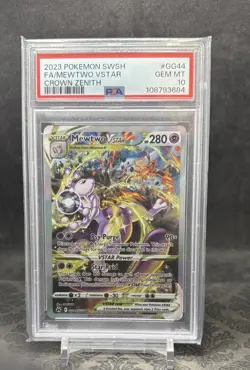 2023 POKEMON SWORD & SHIELD CROWN ZENITH #GG44 FA MEWTWO VSTAR PSA 10 - Image 1