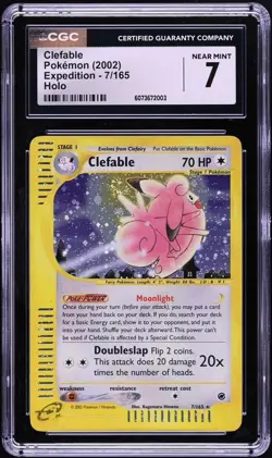 CGC 7 Clefable Holo Rare Expedition 2002 Pokemon Card #7 - Image 1