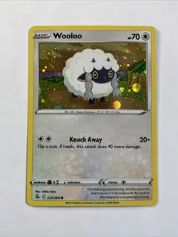 Pokemon Wooloo Cosmos Holo Rare Promo Card 222/264 NM Fusion Strike + Card Saver - Image 1