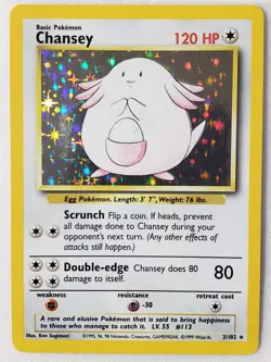 HOLO Chansey 3/102 - NM - RARE 1999 Base Pokemon Card - $2 Combined Shipping - Image 1
