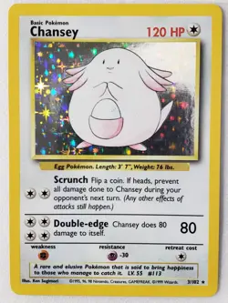 HOLO Chansey 3/102 - NM - RARE 1999 Base Pokemon Card - $2 Combined Shipping - Image 2