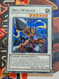 Drill Warrior DREV-ENSE1 Super Rare Limited Edition YuGiOh TCG Card - Image 1