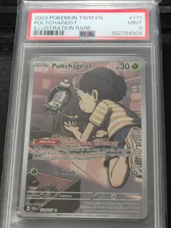 2024 POKEMON TWM EN-TWILIGHT MASQUERADE ILLUSTRATION RARE POLTCHAGEIST PSA 9 - Image 1
