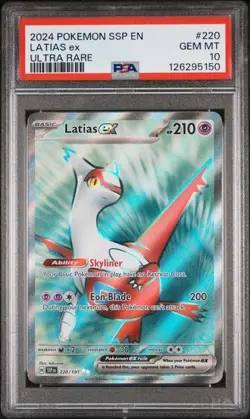 2024 Pokemon Surging Sparks Latias EX Ultra Rare #220 PSA 10 - Image 1