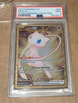 PSA 9 Gold Metal Mew Ex 205/165 Pokemon Scarlet Violet UPC Promo Card 151 - Image 1