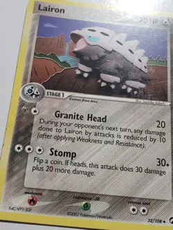 Lairon 32/108 LP - 2007 EX Power Keepers Pokemon Card - Sachiko Adachi Art - Image 2