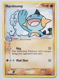 Marshtomp 38/100 LP - EX Crystal Guardians Pokemon Card - Hisao Nakamura Art - Image 1