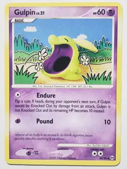 Gulpin 40/99 VLP - 2009 Arceus Pokemon Card - Sachiko Adachi Art - Image 1