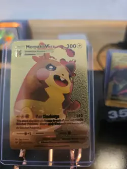 Morpeko Vmax Premium Gold Foil Fan Art Textured Collector Pokemon Card 080/202 - Image 1