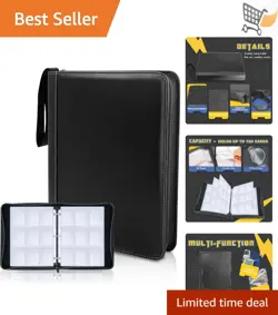 9 Pocket Waterproof Trading Card Binder Album Expandable Holds 720 Cards - Image 1