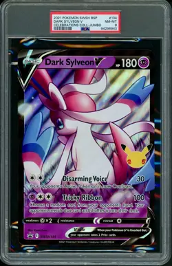 PSA 8 Dark Sylveon V 2021 Pokemon Celebrations JUMBO #SWSH134 Black Star Promo - Image 1