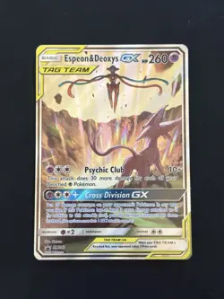Espeon & Deoxys GX SM240 Holo Promo Pokemon Tag Team - Image 1